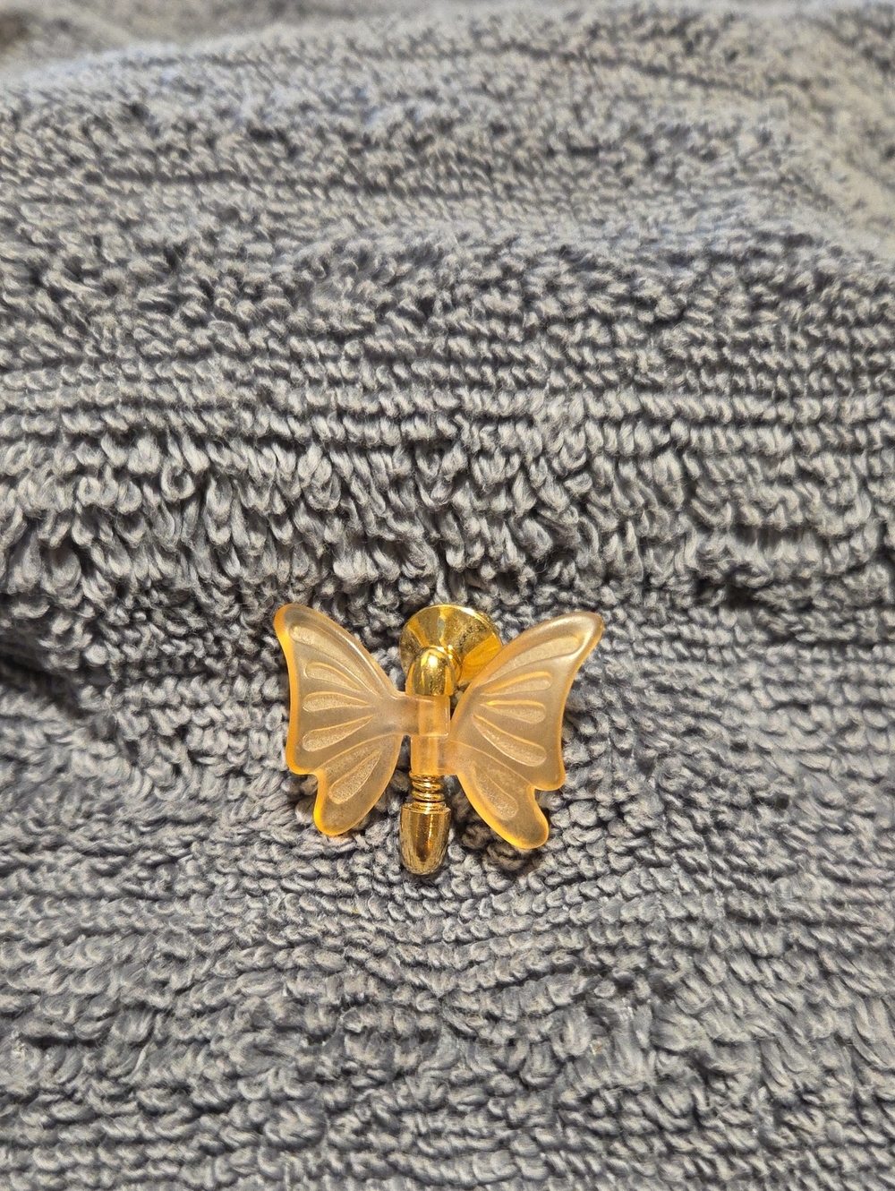 Avon Gold-Tone Butterfly Brooch with Translucent Yellow Wings